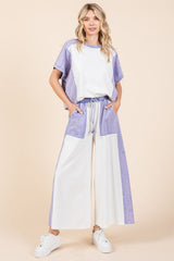 Color Block Wide Leg Pants Mittoshop