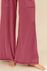 2tone Cord Rib Waist Band Side Pocket Pants BiBi