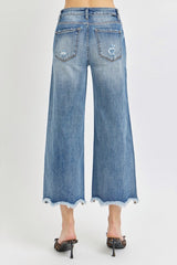 High Rise Cropped Flare Jeans Risen