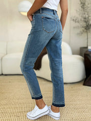 Mid Rise Rigid Magic Release Hem Jeans Judy Blue