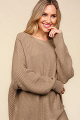 Side Slit Textured Asymmetric Sweater Haptics