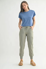 High-Waisted Capri Active Joggers With Pockets Mono B