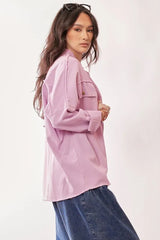 Multi Color Rock & Roll Fringed Hem Loose Fit Shacket Davi & Dani