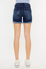 Mid Rise Button Fly Denim Shorts Kancan