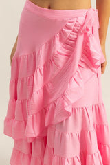 Ruffled Tiered High Waist Midi Skirt HYFVE