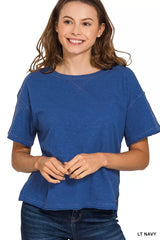 Cotton Slub Short Sleeve Tee ZENANA
