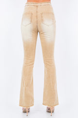 V-Cut Ruched Flare Jeans American Bazi