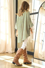 Geo Printed Relaxed Fit Flowy Button Down Shirt Davi & Dani
