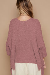 Open Front Sweater Cardigan with Pockets POL