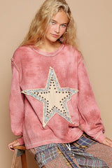 Washed Star Patch With Studded Top POL