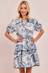 Woven Printed Tiered Dress BiBi