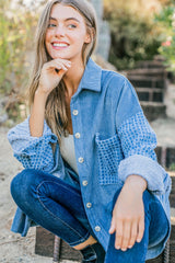 Button Down Corduroy Contrast Texture Long Sleeve Shacket And the Why