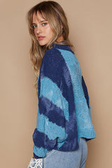 Mock Neck Color Block Sweater POL