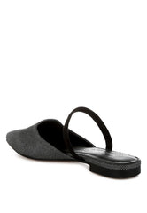 Twiggy Glitter Faux Leather Flat Mules Rag Company