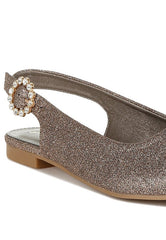 Giora Glitter Slingback Flat Sandals Rag Company