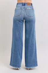 Raw Hem Wide Leg Jeans with Plus Size Judy Blue