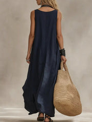 Scoop Neck Sleeveless Maxi Dress – Lightweight Casual Luxe Simmer & Fay