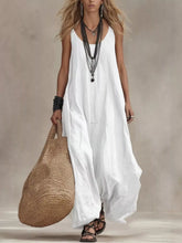Scoop Neck Sleeveless Maxi Dress – Lightweight Casual Luxe Simmer & Fay White S