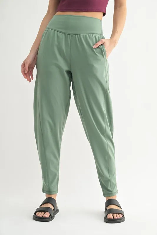 Flowbarrel High Waist Active Pants Mono B MOSS S
