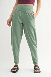 Flowbarrel High Waist Active Pants Mono B MOSS S