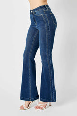 High Waist Angled Side Seam Detail Flare Jeans With Plus Size Judy Blue