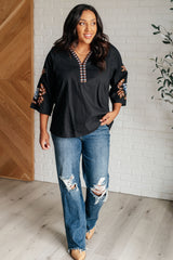 All In Me Embroidered V-Neck Blouse One Eleven North