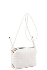 Braided Mini Zip Top Crossbody Bag SALE Ivory