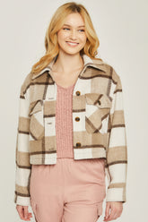 Yarn Dyed Plaid Button Up Jacket SALE