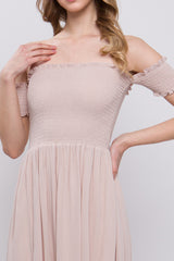 Flowy Off The Shoulder Slit Midi Dress SALE