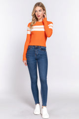 Long Sleeve Stripe Rib Sweater SALE