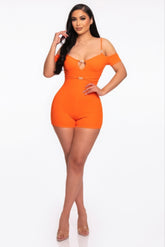 Off-Shoulder Knitted Cutout Infinity Romper Simmer & Fay