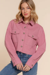 Cropped Cotton Twill Shacket Simmer & Fay