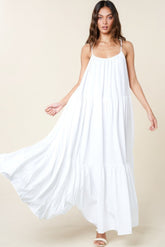 Flowy Maxi Tiered Sun Dress With Pockets Simmer & Fay