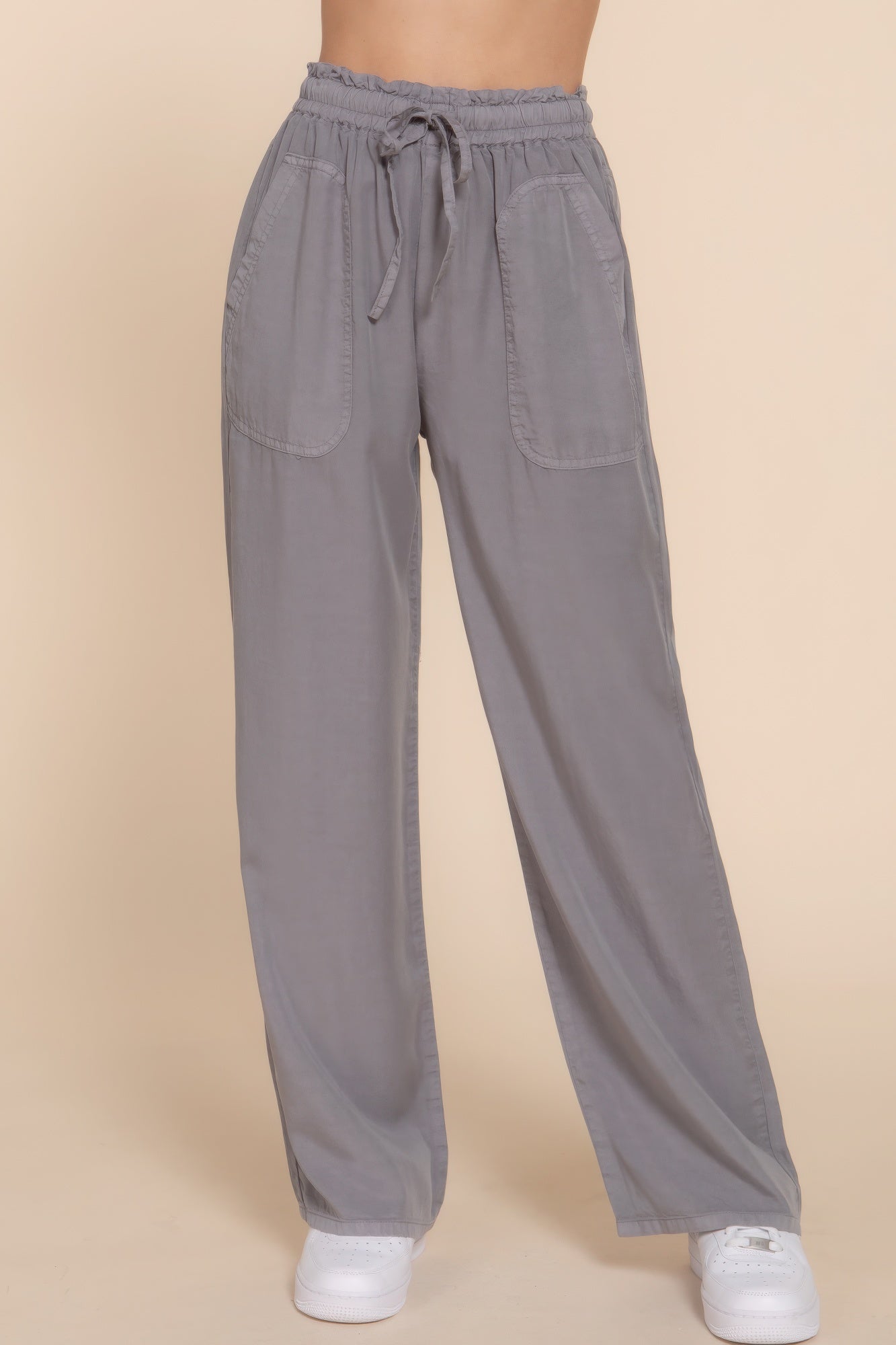 Tie Elastic Waist Tencel Long Pants Simmer & Fay