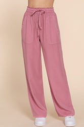 Tie Elastic Waist Tencel Long Pants Simmer & Fay