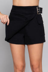 Black Waist Belted Cargo Skort Simmer & Fay