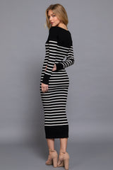 Long Sleeve Stripe Sweater Long Dress Simmer & Fay