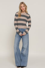Long Sleeve Crew Neck Stripe Sweater Simmer & Fay