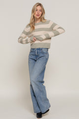 Long Sleeve Crew Neck Stripe Sweater Simmer & Fay