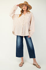 Natural Floral Cotton Gauze Button Down Woven Shirt Simmer & Fay