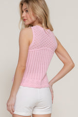 Sleeveless Crochet Spring Sweater Simmer & Fay