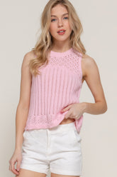 Sleeveless Crochet Spring Sweater Simmer & Fay S