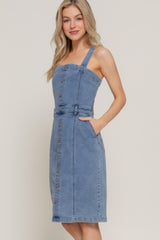 Button Down Placket Stretch Denim Dress Simmer & Fay