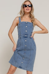 Button Down Placket Stretch Denim Dress Simmer & Fay S