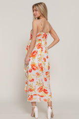 Floral Print Ruffle Slip Midi Dress Simmer & Fay