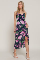 Floral Print Ruffle Slip Midi Dress Simmer & Fay S