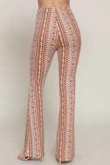 Waist Elastic Slim Flare Print Pants Simmer & Fay