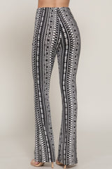 Waist Elastic Slim Flare Print Pants Simmer & Fay