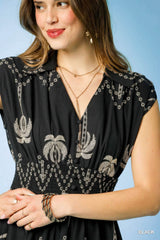 Tropical Breeze Embroidered Midi Dress Simmer & Fay