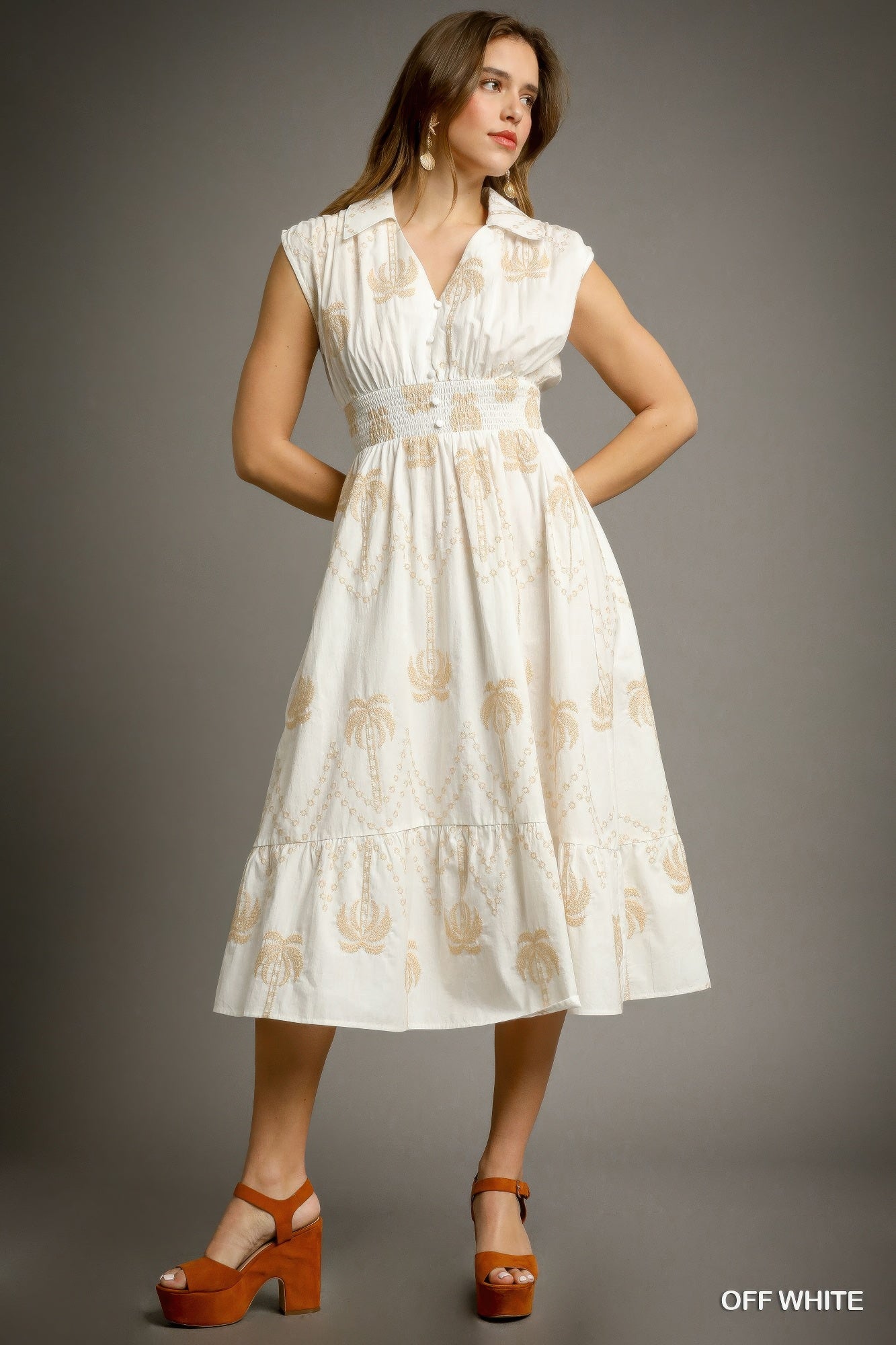 Tropical Breeze Embroidered Midi Dress Simmer & Fay S